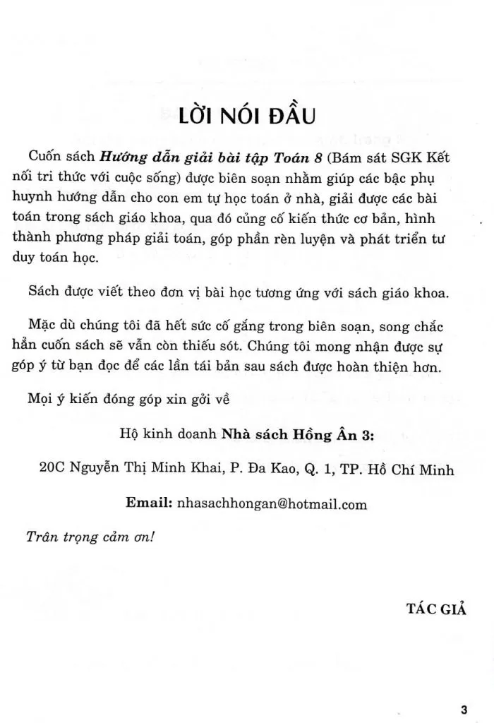 HƯỚNG DẪN GIẢI BÀI TẬP TOÁN LỚP 8 (Bám sát SGK Kết nối tri thức)